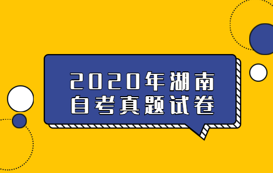 2020年湖南自考真题试卷汇总