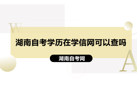 湖南自考学历在学信网可以查吗