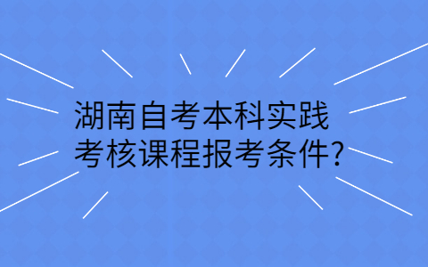 湖南自考本科实践考核