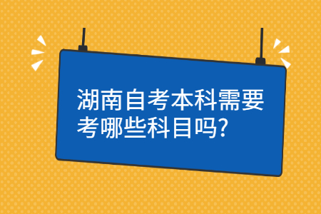 湖南自考本科考试科目