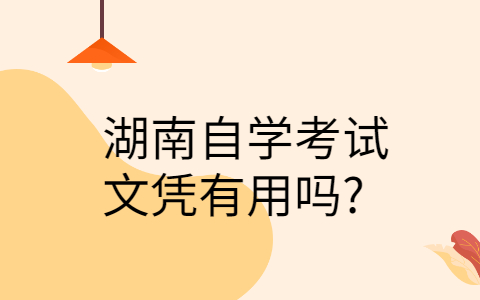 湖南自学考试文凭有用吗