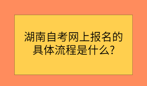 湖南自考网上报名流程