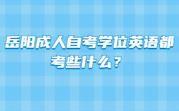 岳阳成人自考学位英语都考些什么？